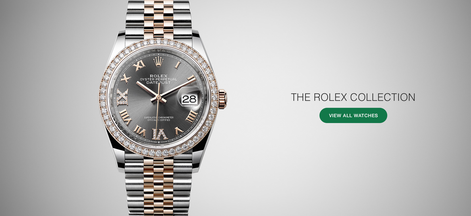 Buy Silver Gold Arabic Luxury Rolex Watch (KDB-229379)